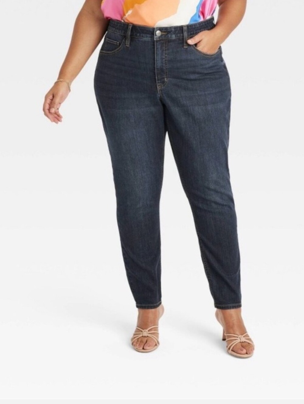 Ava & Viv Women's High-Rise Fitted Hip and Thigh Skinny Stretch Denim Jeans Comf